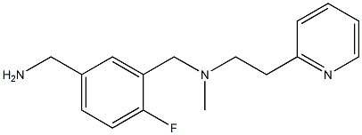 [4-fluoro-3-({methyl[2-(pyridin-2-yl)ethyl]amino}methyl)phenyl]methanamine Struktur