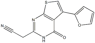 [5-(2-furyl)-4-oxo-3,4-dihydrothieno[2,3-d]pyrimidin-2-yl]acetonitrile,,结构式