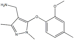 [5-(2-methoxy-4-methylphenoxy)-1,3-dimethyl-1H-pyrazol-4-yl]methanamine Structure