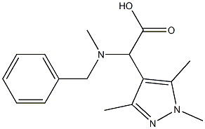 [benzyl(methyl)amino](1,3,5-trimethyl-1H-pyrazol-4-yl)acetic acid Struktur