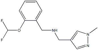 {[2-(difluoromethoxy)phenyl]methyl}[(1-methyl-1H-pyrazol-4-yl)methyl]amine,,结构式