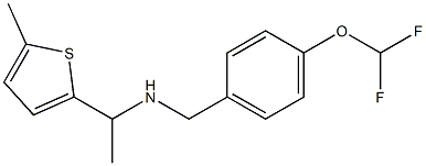 {[4-(difluoromethoxy)phenyl]methyl}[1-(5-methylthiophen-2-yl)ethyl]amine 结构式