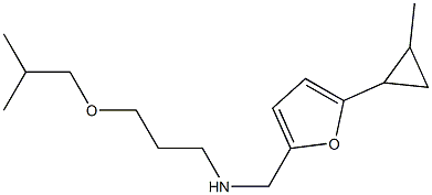 {[5-(2-methylcyclopropyl)furan-2-yl]methyl}[3-(2-methylpropoxy)propyl]amine,,结构式