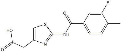 {2-[(3-fluoro-4-methylbenzoyl)amino]-1,3-thiazol-4-yl}acetic acid Structure