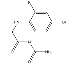 {2-[(4-bromo-2-fluorophenyl)amino]propanoyl}urea Struktur