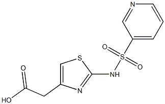 {2-[(pyridin-3-ylsulfonyl)amino]-1,3-thiazol-4-yl}acetic acid,,结构式