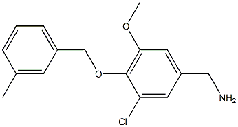 {3-chloro-5-methoxy-4-[(3-methylphenyl)methoxy]phenyl}methanamine Structure