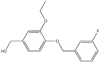 {3-ethoxy-4-[(3-fluorophenyl)methoxy]phenyl}methanol 化学構造式