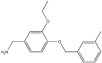 {3-ethoxy-4-[(3-methylphenyl)methoxy]phenyl}methanamine Structure