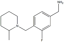 {3-fluoro-4-[(2-methylpiperidin-1-yl)methyl]phenyl}methanamine Structure