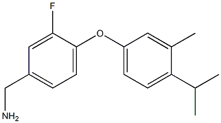 {3-fluoro-4-[3-methyl-4-(propan-2-yl)phenoxy]phenyl}methanamine Struktur