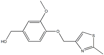 {3-methoxy-4-[(2-methyl-1,3-thiazol-4-yl)methoxy]phenyl}methanol,,结构式