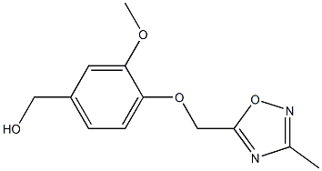 {3-methoxy-4-[(3-methyl-1,2,4-oxadiazol-5-yl)methoxy]phenyl}methanol 化学構造式