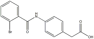 {4-[(2-bromobenzoyl)amino]phenyl}acetic acid 化学構造式