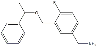 {4-fluoro-3-[(1-phenylethoxy)methyl]phenyl}methanamine