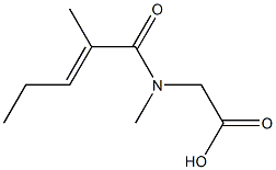 {methyl[(2E)-2-methylpent-2-enoyl]amino}acetic acid,,结构式