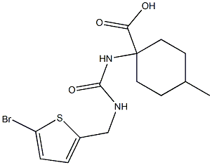 1-({[(5-bromothiophen-2-yl)methyl]carbamoyl}amino)-4-methylcyclohexane-1-carboxylic acid,,结构式