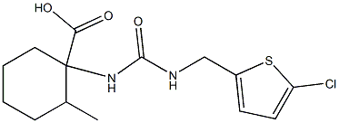 1-({[(5-chlorothiophen-2-yl)methyl]carbamoyl}amino)-2-methylcyclohexane-1-carboxylic acid Struktur