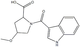 1-(1H-indol-3-ylcarbonyl)-4-methoxypyrrolidine-2-carboxylic acid Struktur