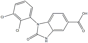 1-(2,3-dichlorophenyl)-2-oxo-2,3-dihydro-1H-1,3-benzodiazole-5-carboxylic acid Struktur