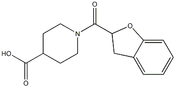 1-(2,3-dihydro-1-benzofuran-2-ylcarbonyl)piperidine-4-carboxylic acid 结构式