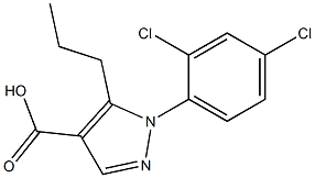 1-(2,4-dichlorophenyl)-5-propyl-1H-pyrazole-4-carboxylic acid Struktur