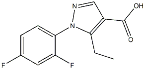 1-(2,4-difluorophenyl)-5-ethyl-1H-pyrazole-4-carboxylic acid Struktur