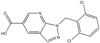 1-(2,6-dichlorobenzyl)-1H-pyrazolo[3,4-b]pyridine-5-carboxylic acid 化学構造式