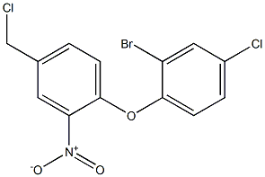 1-(2-bromo-4-chlorophenoxy)-4-(chloromethyl)-2-nitrobenzene 化学構造式