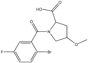 1-(2-bromo-5-fluorobenzoyl)-4-methoxypyrrolidine-2-carboxylic acid Structure