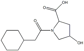 1-(2-cyclohexylacetyl)-4-hydroxypyrrolidine-2-carboxylic acid Structure