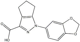 1-(2H-1,3-benzodioxol-5-yl)-1H,4H,5H,6H-cyclopenta[c]pyrazole-3-carboxylic acid 化学構造式