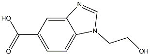 1-(2-hydroxyethyl)-1H-1,3-benzodiazole-5-carboxylic acid 化学構造式