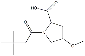 1-(3,3-dimethylbutanoyl)-4-methoxypyrrolidine-2-carboxylic acid,,结构式
