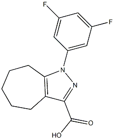 1-(3,5-difluorophenyl)-1,4,5,6,7,8-hexahydrocyclohepta[c]pyrazole-3-carboxylic acid,,结构式