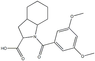 1-(3,5-dimethoxybenzoyl)octahydro-1H-indole-2-carboxylic acid 结构式