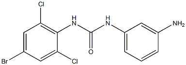 1-(3-aminophenyl)-3-(4-bromo-2,6-dichlorophenyl)urea Struktur