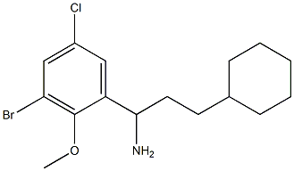 1-(3-bromo-5-chloro-2-methoxyphenyl)-3-cyclohexylpropan-1-amine Structure