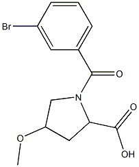 1-(3-bromobenzoyl)-4-methoxypyrrolidine-2-carboxylic acid,,结构式
