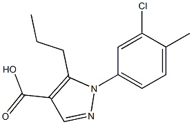 1-(3-chloro-4-methylphenyl)-5-propyl-1H-pyrazole-4-carboxylic acid,,结构式