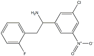 1-(3-chloro-5-nitrophenyl)-2-(2-fluorophenyl)ethan-1-amine 化学構造式