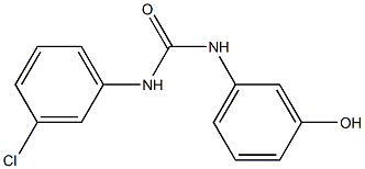 1-(3-chlorophenyl)-3-(3-hydroxyphenyl)urea Struktur