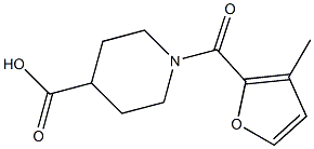 1-(3-methyl-2-furoyl)piperidine-4-carboxylic acid 化学構造式