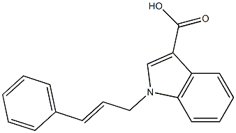 1-(3-phenylprop-2-en-1-yl)-1H-indole-3-carboxylic acid,,结构式