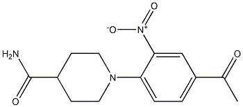 1-(4-acetyl-2-nitrophenyl)piperidine-4-carboxamide,,结构式