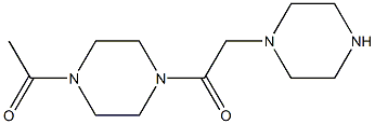 1-(4-acetylpiperazin-1-yl)-2-(piperazin-1-yl)ethan-1-one 化学構造式