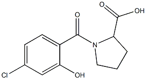 1-(4-chloro-2-hydroxybenzoyl)pyrrolidine-2-carboxylic acid,,结构式