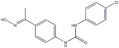 1-(4-chlorophenyl)-3-{4-[1-(hydroxyimino)ethyl]phenyl}urea Struktur