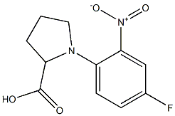 1-(4-fluoro-2-nitrophenyl)pyrrolidine-2-carboxylic acid 化学構造式