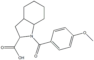 1-(4-methoxybenzoyl)octahydro-1H-indole-2-carboxylic acid,,结构式